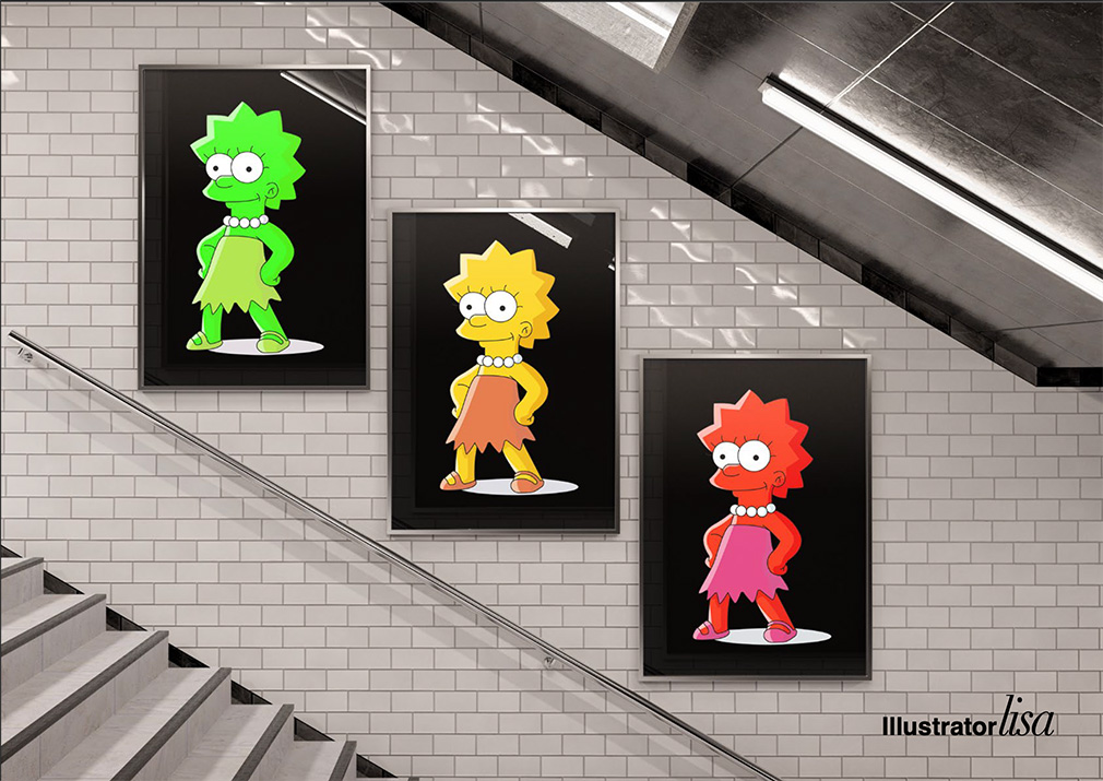 Lisa a la plume mockup Illustrators